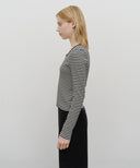 W DEEP NECK LONG SLEEVE IN BLACK image 8