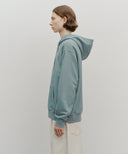 CLASSIC LOGO EMBROIDERY HOODIE (BRUSHED) IN MINT GREY
