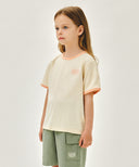 KIDS SMALL CLASSIC LOGO RINGER TEE IN CREAM image 2