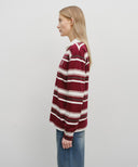 STRIPE COLLAR LONG SLEEVE IN BURGUNDY image 2