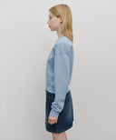 W CLASSIC LOGO CROP SWEATSHIRT IN SKY BLUE image 2