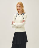 W SLEEVELESS LAYERED LONG SLEEVE TEE IN IVORY image 2