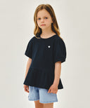 KIDS W PEPLUM BLOUSE IN NAVY image 2