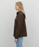 CLASSIC LOGO HOODED WINDBREAKER IN BROWN