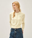 W BASIC KNIT CARDIGAN SETUP IN IVORY image 2