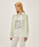W PATTERN SHEER SHIRT IN IVORY image 12