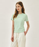 W SMALL CLASSIC LOGO TEE IN LIGHT GREEN image 2