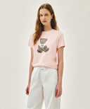 W DOODLE BEAR TEE IN LIGHT PINK image 2
