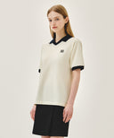 SMALL CLASSIC LOGO PK COLLAR POINT TEE IN IVORY image 5