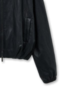 FAUX LEATHER HOODY CROP JUMPER IN BLACK image 16