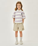 KIDS BEAR CLASSIC LOGO SHORTS IN BEIGE image 3