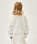 KIDS W EYELET LACE ZIP-UP JACKET IN WHITE image 3