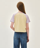 W SMALL REGULAR LOGO RAGLAN CROP TEE IN LIGHT PURPLE image 3
