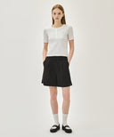 W EASY LINEN SHORTS IN CHARCOAL GREY image 3