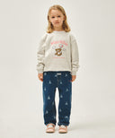 KIDS BEAR PRINTED DENIM PANTS IN DARK BLUE image 3