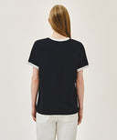 AEROCOOL CRACK CLASSIC LOGO RINGER TEE IN NAVY image 3