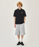 EMBO LOGO BERMUDA SWEAT SHORTS IN LIGHT HEATHER GREY image 3