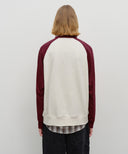 CLASSIC LOGO COLOR BLOCK RAGLAN SWEATSHIRT IN BURGUNDY image 3