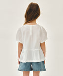 KIDS W PEPLUM BLOUSE IN WHITE image 3