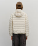 CLASSIC LOGO HOODED LIGHT DOWN JACKET IN IVORY image 3