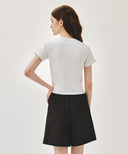 W LEMON GRAPHIC SLIM CROP TEE IN WHITE image 3