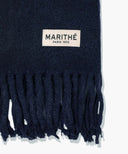 FUZZY SOLID KNIT MUFFLER IN NAVY image 3