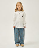 KIDS BEAR PRINTED DENIM PANTS IN BLUE image 3