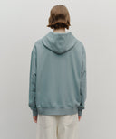 CLASSIC LOGO EMBROIDERY HOODIE (BRUSHED) IN MINT GREY