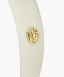CIRCLE LOGO SATIN HAIR BAND IN IVORY image 9