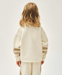KIDS STRIPE POINT COLLAR SWEATSHIRT IN IVORY image 3