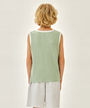 KIDS WAFFLE RINGER SLEEVELESS IN MINT image 3