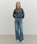 W WIDE DENIM PANTS IN BLUE image 4