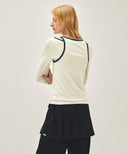W SLEEVELESS LAYERED LONG SLEEVE TEE IN IVORY image 3