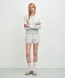W BASIC SWEAT SHORTS IN LIGHT HEATHER GREY image 8