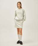 W VINTAGE CLASSIC LOGO SWEAT MINI SKIRT IN OATMEAL image 7