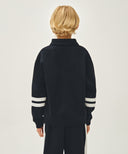 KIDS STRIPE POINT COLLAR SWEATSHIRT IN NAVY image 3