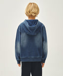 KIDS CLASSIC LOGO EMBROIDERY HOODIE ZIP-UP IN BLUE image 3
