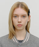 CIRCLE LOGO VELVET HAIR PIN IN BLACK image 3