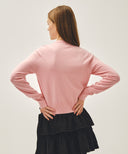 W BASIC KNIT CARDIGAN SETUP IN CORAL PINK image 3