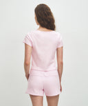 W BASIC CROP TEE IN LIGHT PINK image 3