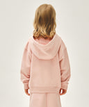 KIDS CLASSIC LOGO EMBROIDERY HOODIE ZIP-UP IN SALMON image 3