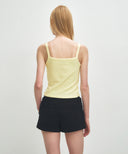 W BASIC STRING CROP SLEEVELESS IN LIGHT YELLOW image 3