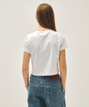 W CLASSIC LOGO CROP TEE IN WHITE image 3