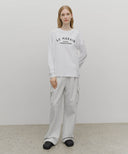 CLASSIC LOGO ONE TUCK CARGO SWEAT PANTS IN LIGHT HEATHER GREY image 9