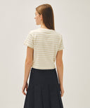 W CLASSIC LOGO CROP TEE IN IVORY image 3
