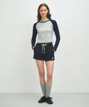 W BASIC SWEAT SHORTS IN NAVY image 9