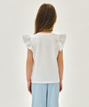 KIDS W LACE FRILL SLEEVELESS IN WHITE image 3