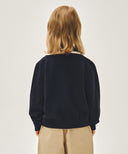 KIDS W LACE COLLAR CARDIGAN IN NAVY image 3