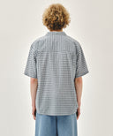 M CHECK HALF SLEEVE SHIRT IN IVORY image 9