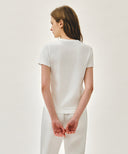 W DOODLE BEAR TEE IN WHT/ BEG image 3
